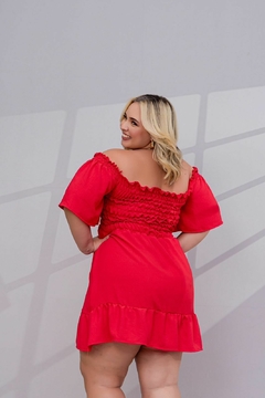 VESTIDO VERMELHO CURTO DE MANGUINHA na internet