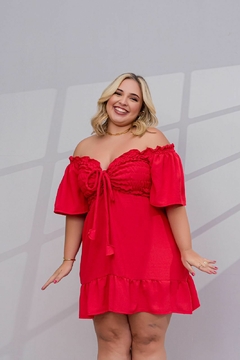 VESTIDO VERMELHO CURTO DE MANGUINHA - comprar online