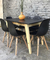 JUEGO MESA 1.20 + 6 SILLAS EAMES NEGRO