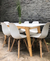 JUEGO MESA 1.40 + 6 SILLAS EAMES BLANCO