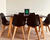 MESA 1.40 CON 6 SILLAS TULIP NEGRO