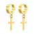 Image of Punk Cross Stars Dangle Earrings for Men and Women Stainless Steel