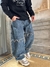 JEANS BAGGY RECORTE AZUL. - comprar online