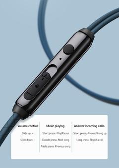 Fone de Ouvido Baseus H19 Estéreo In-Ear Jack Wire - comprar online