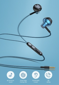 Fone de Ouvido Baseus H19 Estéreo In-Ear Jack Wire - comprar online