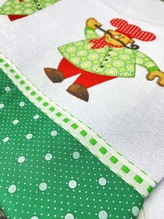 Pano de Prato Aplicado kit 3 Peças - Irmãs Têxtil