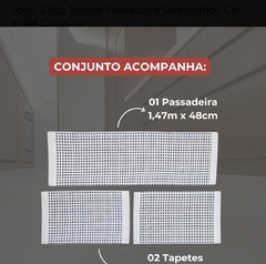 Jogo de Passadeira Xadrez- Cinza com Preto