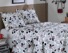 Kit Colcha Cama Queen Mickey e Minnie Piquet Dohler
