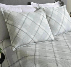 Kit Colcha Queen Madras Cinza Dohler
