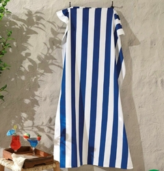 Toalha Banhão / Praia Cabana Listras Azul e Branco Dohler