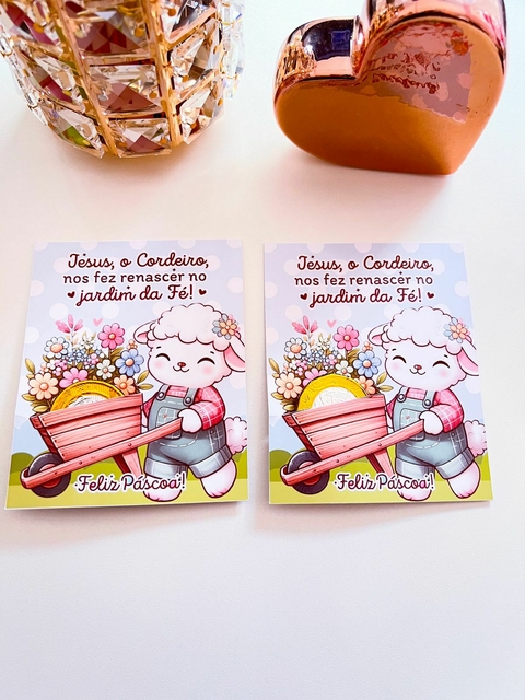 10 Uni. Card Coelho ou Ovelha + Moeda Chocolate Páscoa - comprar online