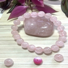 Pulseira de Quartzo Rosa - Pedras Naturais