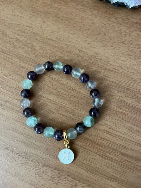 Pulseira Signo Peixes (Fluorita)