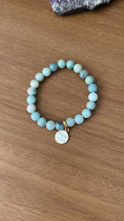 Pulseira signo aquario (amazonita)