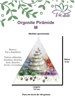 Orgonite Pirâmide Média (cores variadas)