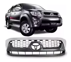 Grade Hilux 2009 2010 2011 Cinza Com Moldura Cromada