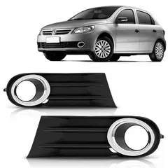 Grade Moldura Farol Milha Gol Saveiro Voyage G5 Com Furo Aro Cromado - comprar online