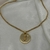 Colar de Medalha strass com Inicial de A-Z