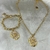 Conjunto de Placa com Resina Pérola com Inicial A-Z