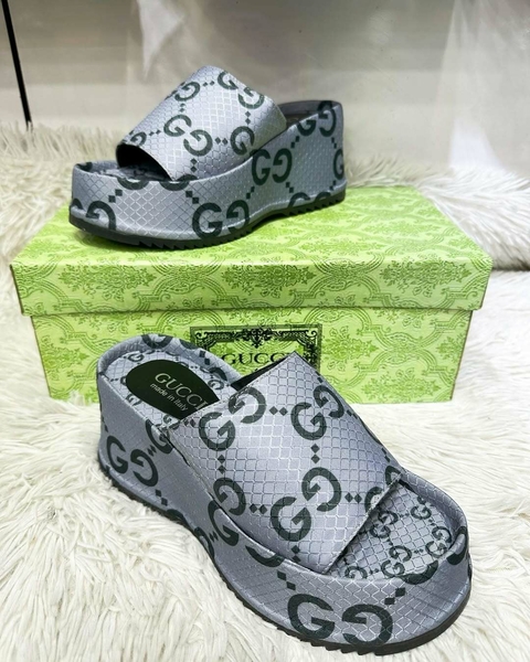 Tamanco Plataforma Gucci Cinza - comprar online