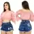 Imagem do Short Jeans Feminino Cintura Alta Destroyed