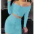 Conjunto Cropped e Saia Canelado - ALFA4SHOPP