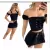 Conjunto Feminino Crepe Shorts Saia Suspensório Cropped Bojo M G GG