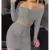 Imagem do Conjunto Cropped e Saia Canelado