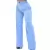 Calça Jeans Feminina Wide Leg Pantalona Lisa Clara Larguinha Modela Bumbum Cintura Alta - ALFA4SHOPP