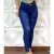 Calça Jeans Feminina Escura Arranhados Premium Modela Levanta Bumbum Cós Cintura Alta Skinny com Elastano Lycra