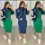 Imagem do Vestido midi canelado,gola alta com fenda na lateral