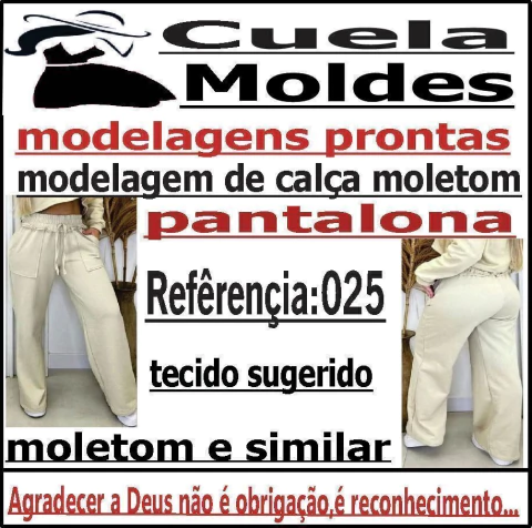 modelagem de calça pantalona feminina moletom