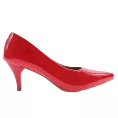 Sapato feminino scarpin salto fino baixo Vermelho - comprar online