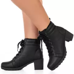 Novo Coturno Feminino Bota Tratorada Salto Baixo Confortável - comprar online