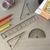 Set de 4 piezas geometria / regla "Weibo" Amarillo - comprar online