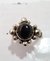 ANILLO REDONDO EN ALPACA CON BOLITAS ONIX NEGRO