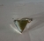 ANILLO TRIANGULAR EN ALPACA BLANCO Y VERDE - comprar online