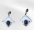 AROS EN PLATA 925 DIENTES DE SIERRA PIEDRAS FORMATO MARQUISE Y GOTA FACETADAS DE AMATISTA