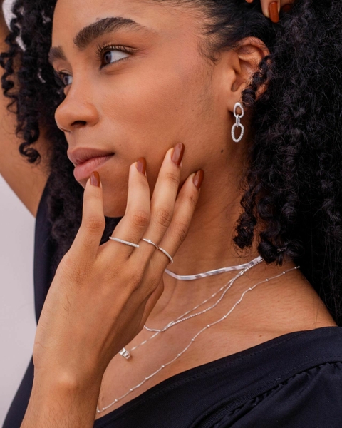 ANEL MEIA ALIANÇA ZIRCONIA CRISTAIS