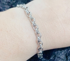 Pulseira Elo Português (Bolinha) em aço inox na internet