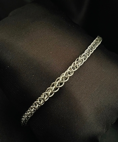 Pulseira Elo groumet duplo Fina, em aço inox