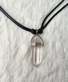 Pendulo cristal transparente colar ajustável