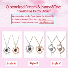 Personalizado foto de projeção colares personalidade amantes do coração - comprar online