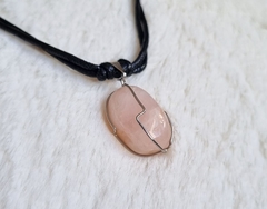 Pedra Quartzo Rosa colar ajustável - comprar online