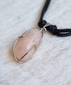 Pedra Quartzo Rosa colar ajustável na internet