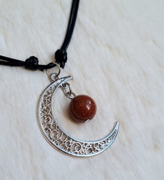 Colar de lua com pedra do sol ajustável na internet