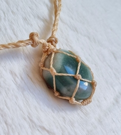 Pedra Quartzo verde colar hippie ajustável - comprar online