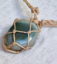 Pedra Quartzo verde colar hippie ajustável na internet