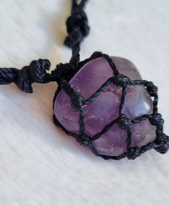 Pedra Ametista colar ajustável hippie - comprar online