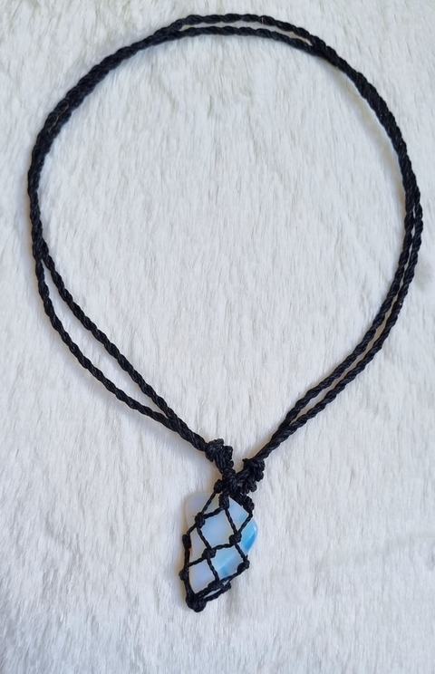 Pedra da lua colar ajustável hippie